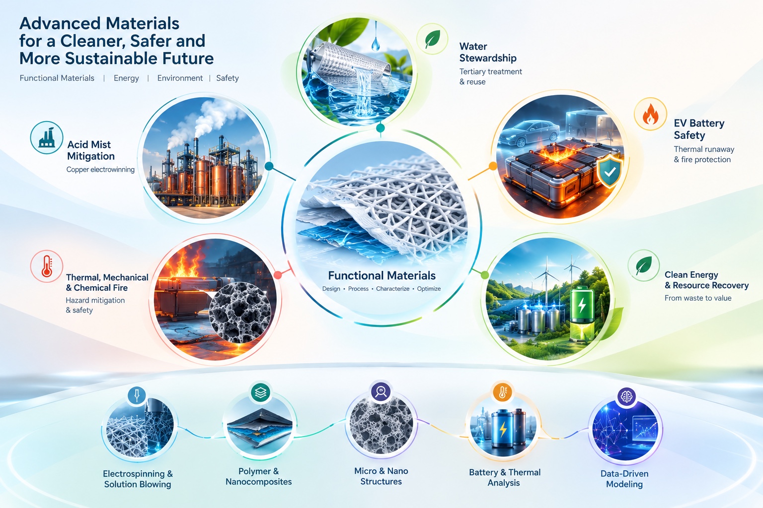 Advanced Materials for a Cleaner, Safer and More Sustainable Future - Kakoria-NanoTech Lab Infographic